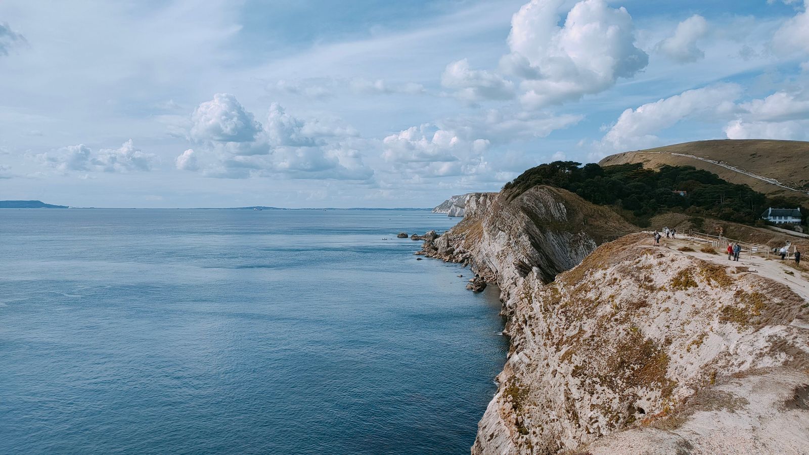 A coastal path above the sea at Lulworth, Dorset - the kind of walk a host would send guests down